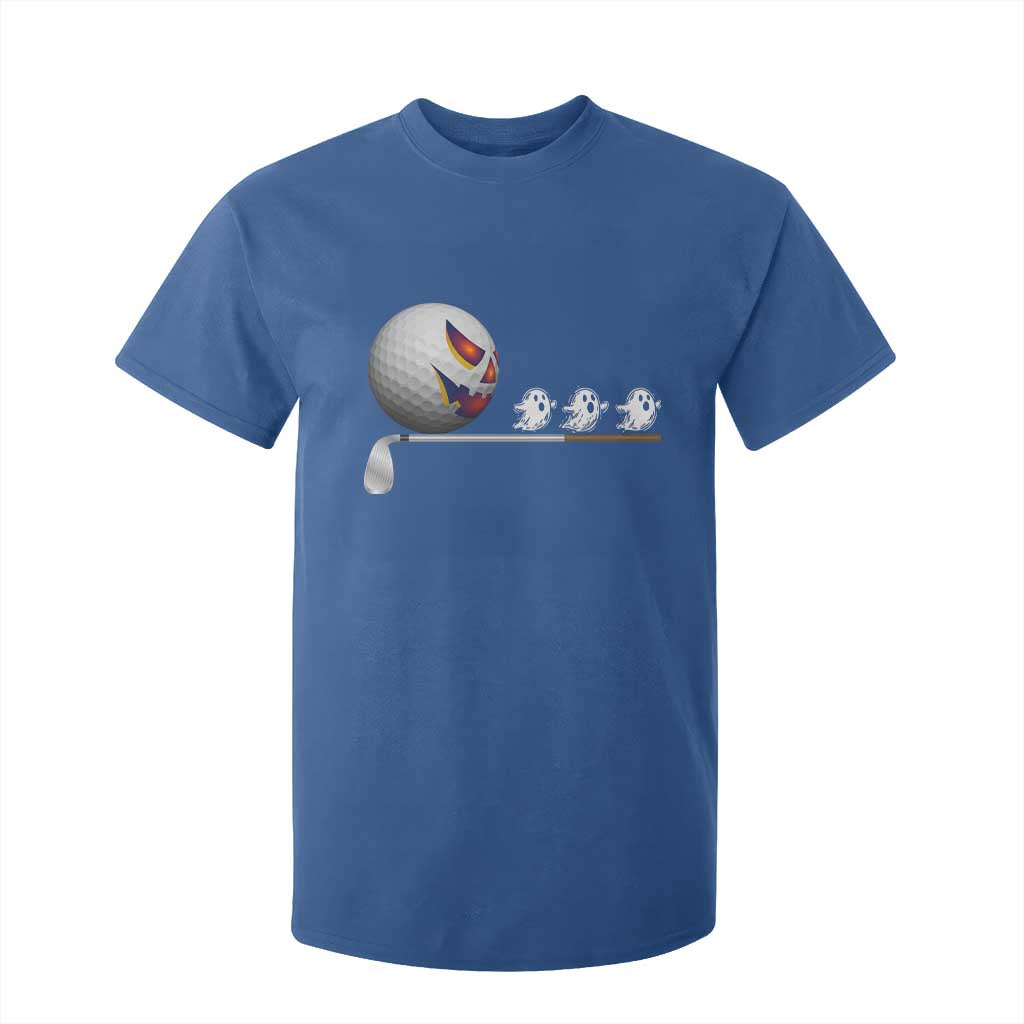 Funny Halloween Golf Pumpkin Chasing Ghost Gift T Shirt For Kid TS12 Royal Blue Print Your Wear