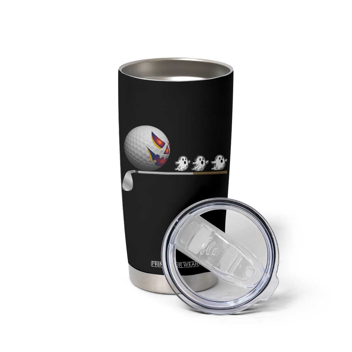 Funny Halloween Golf Pumpkin Chasing Ghost Gift Tumbler Cup TS12 Print Your Wear