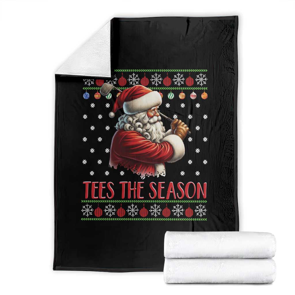 Funny Golf Holiday Gift Throw Blanket Tees The Season Ugly Sweater TS12 Black Print Your Wear