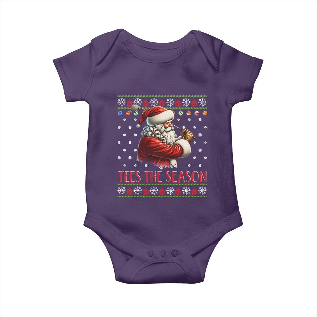 Funny Golf Holiday Gift Baby Onesie Tees The Season Ugly Sweater TS12 Purple Print Your Wear