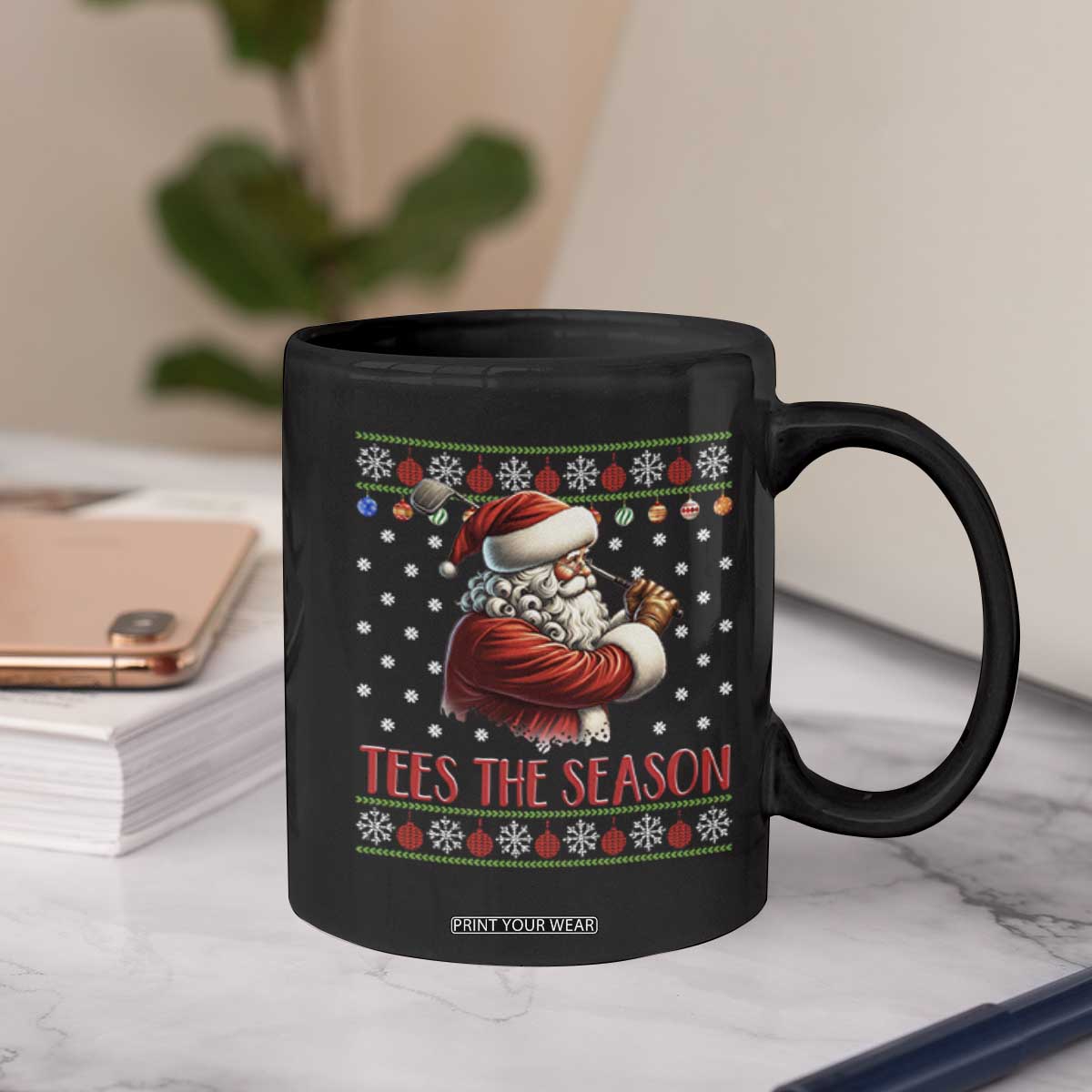 Funny Golf Holiday Gift Coffee Mug Tees The Season Ugly Sweater TS12 Print Your Wear