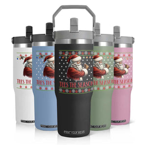 Funny Golf Holiday Gift Flip Straw Tumbler Tees The Season Ugly Sweater TS12 Print Your Wear