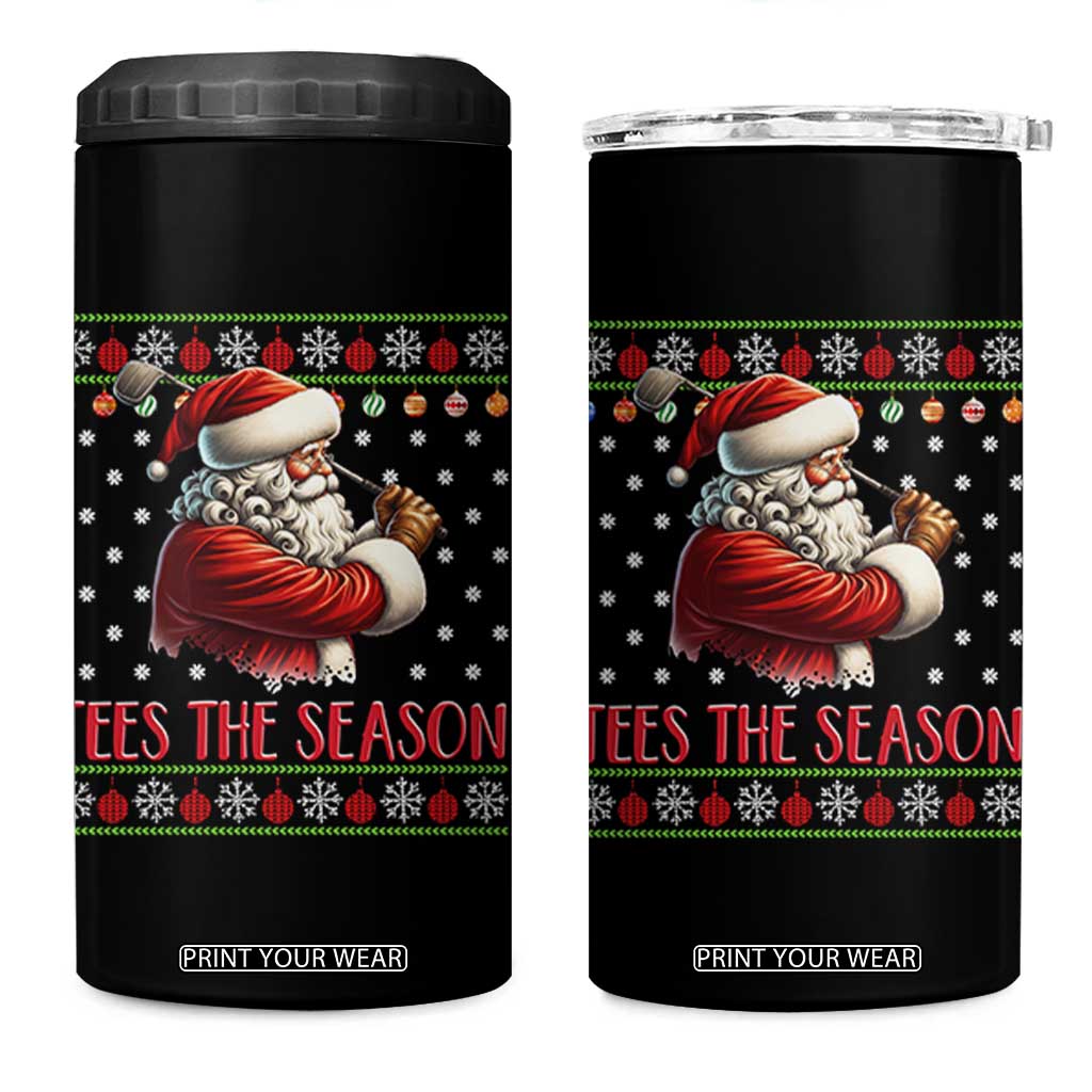 Funny Golf Holiday Gift 4 in 1 Can Cooler Tumbler Tees The Season Ugly Sweater TS12 One Size: 16 oz Black Print Your Wear
