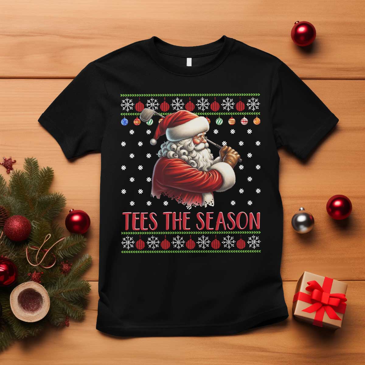 Funny Golf Holiday Gift T Shirt Tees The Season Ugly Sweater TS12 Black Print Your Wear