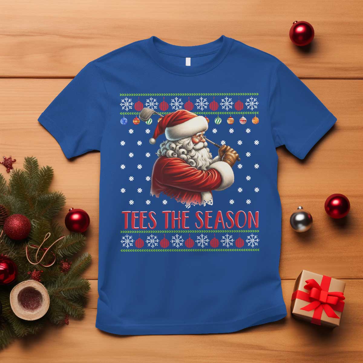 Funny Golf Holiday Gift T Shirt Tees The Season Ugly Sweater TS12 Royal Blue Print Your Wear