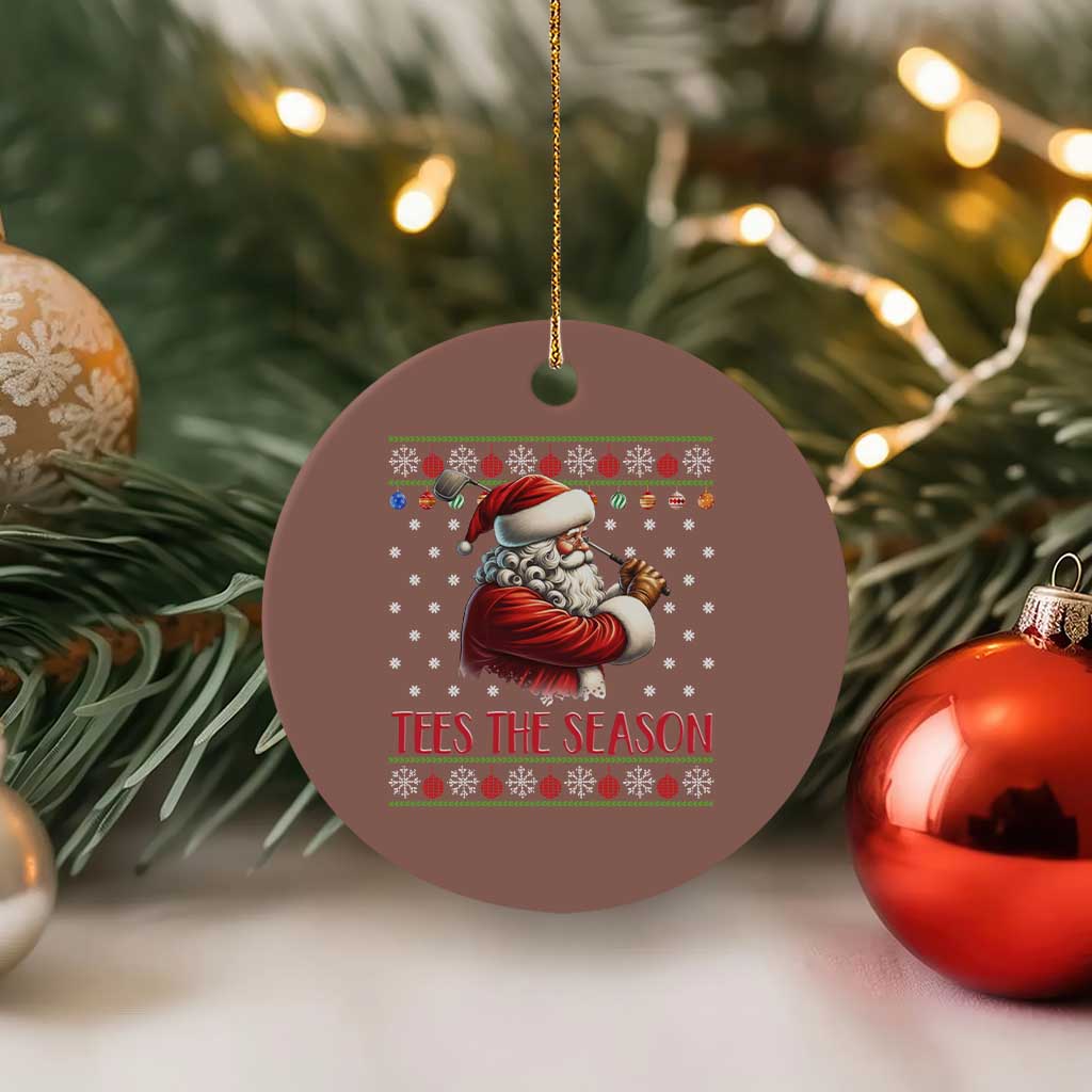 Funny Golf Holiday Gift Ceramic Ornament Tees The Season Ugly Sweater TS12 1pc Mocha Print Your Wear