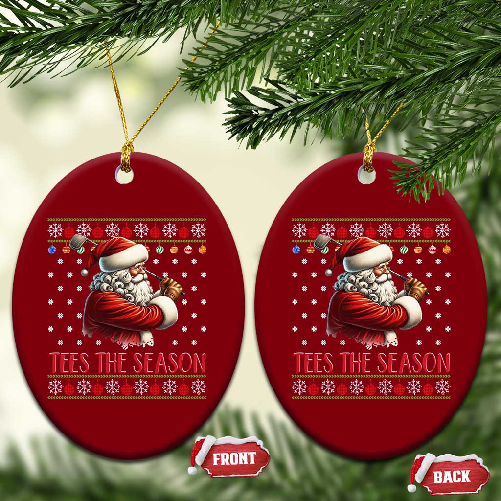 Funny Golf Holiday Gift Ceramic Ornament Tees The Season Ugly Sweater TS12 Print Your Wear