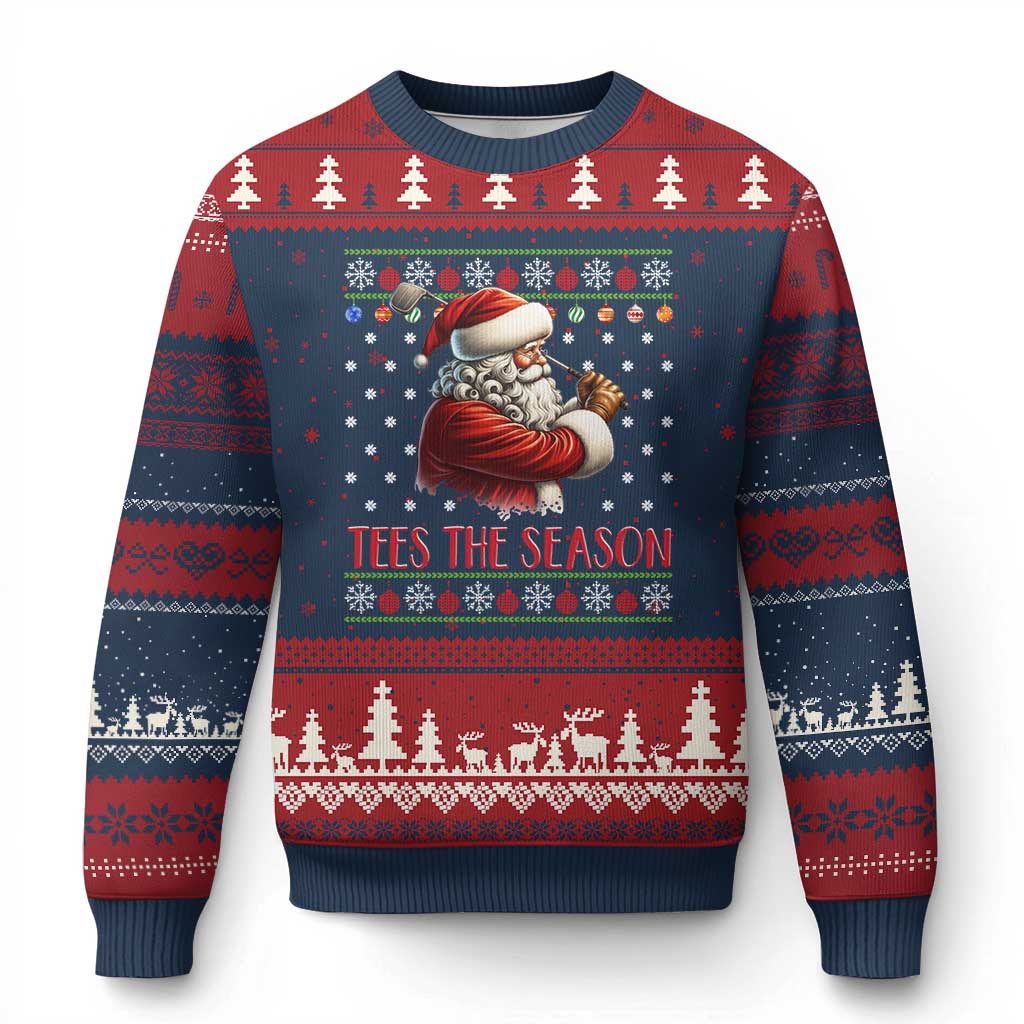 Funny Golf Holiday Gift Ugly Christmas Sweater Tees The Season Ugly Sweater TS12 Navy Red Print Your Wear