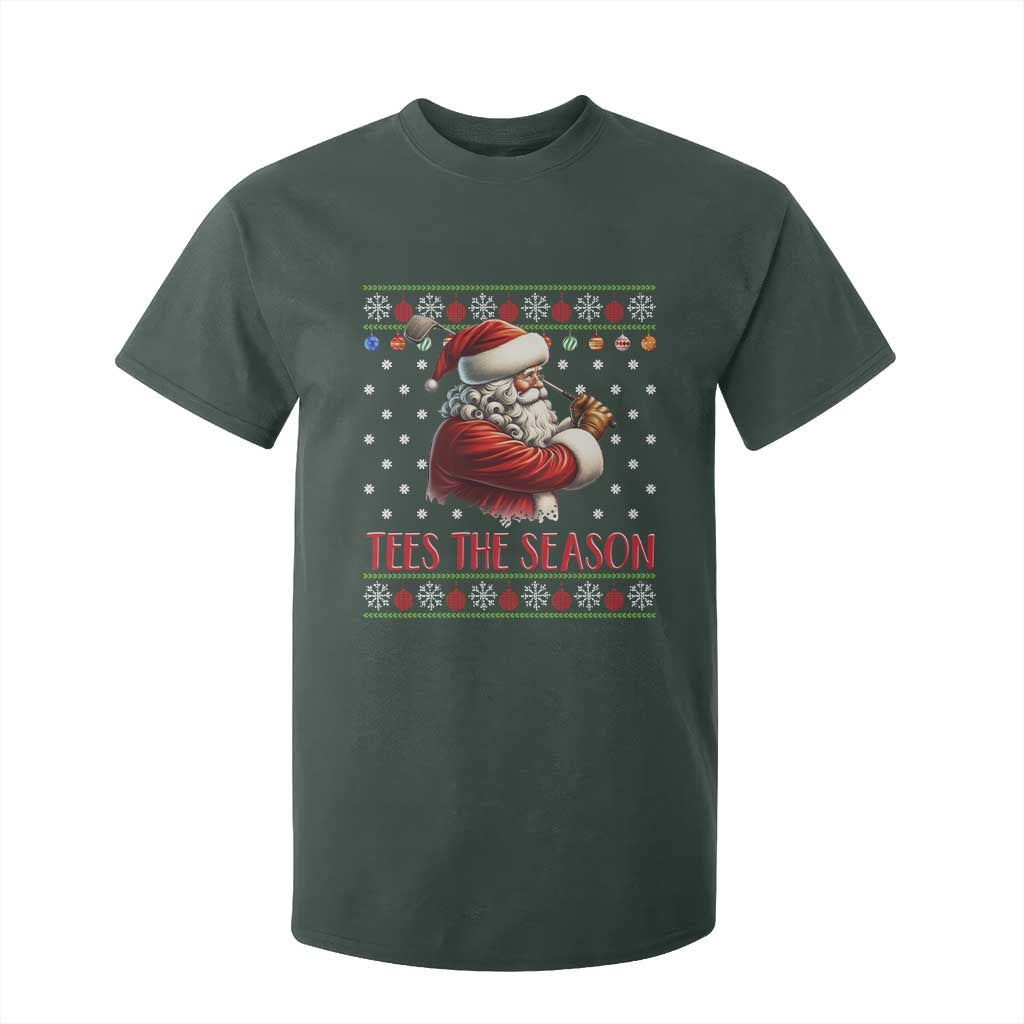 Funny Golf Holiday Gift T Shirt For Kid Tees The Season Ugly Sweater TS12 Dark Forest Green Print Your Wear