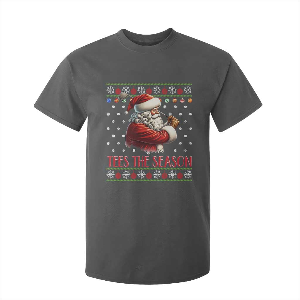 Funny Golf Holiday Gift T Shirt For Kid Tees The Season Ugly Sweater TS12 Dark Heather Print Your Wear
