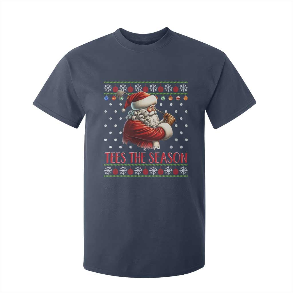 Funny Golf Holiday Gift T Shirt For Kid Tees The Season Ugly Sweater TS12 Navy Print Your Wear