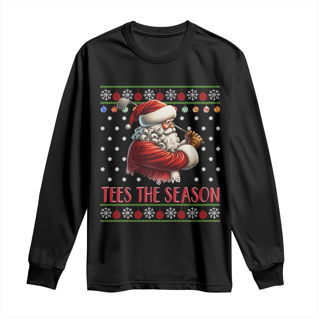 Funny Golf Holiday Gift Long Sleeve Shirt Tees The Season Ugly Sweater TS12 Black Print Your Wear