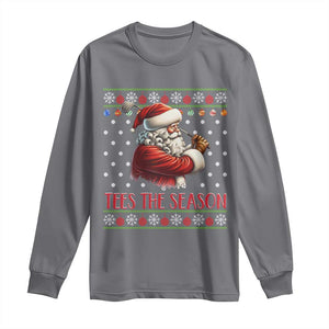 Funny Golf Holiday Gift Long Sleeve Shirt Tees The Season Ugly Sweater TS12 Charcoal Print Your Wear
