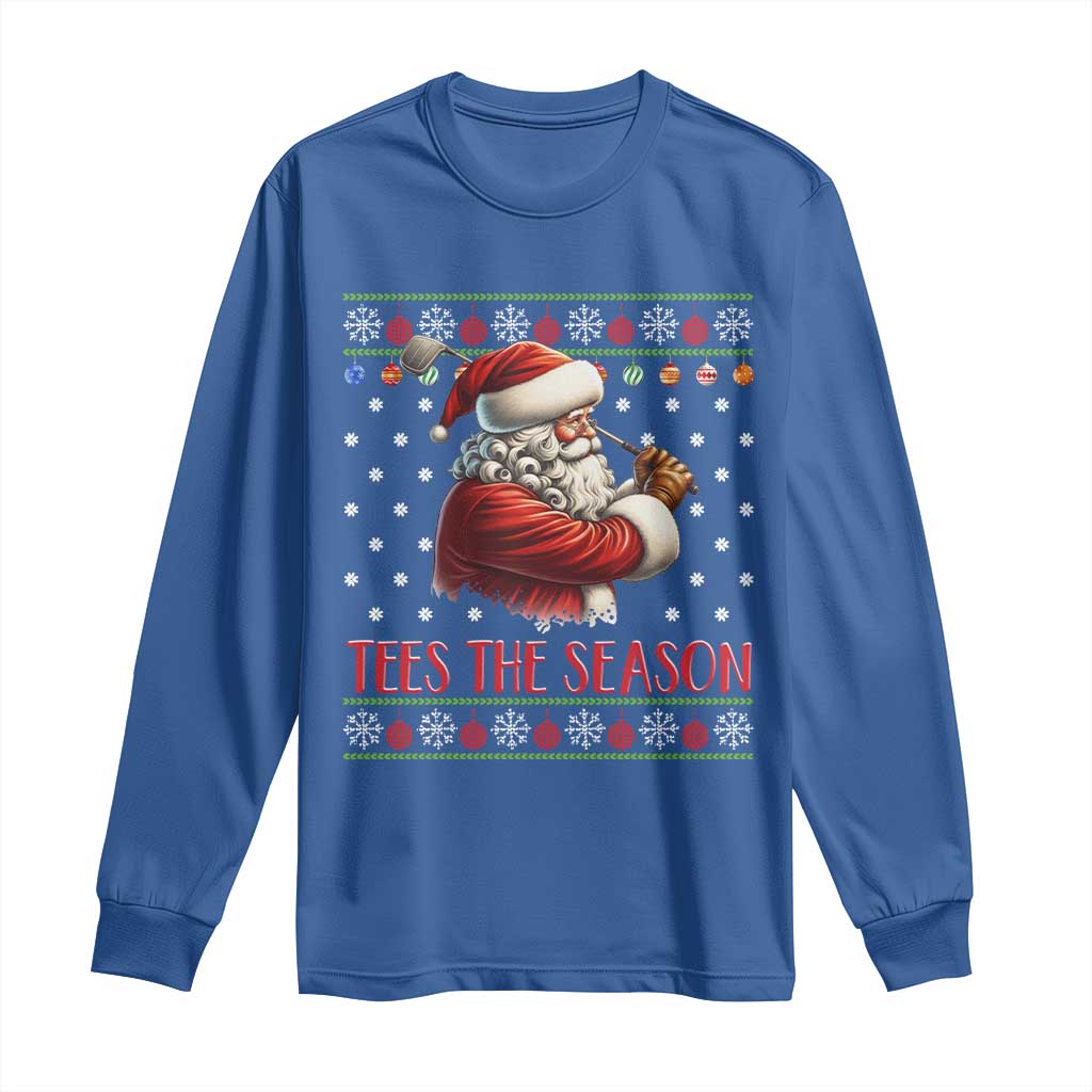 Funny Golf Holiday Gift Long Sleeve Shirt Tees The Season Ugly Sweater TS12 Royal Blue Print Your Wear