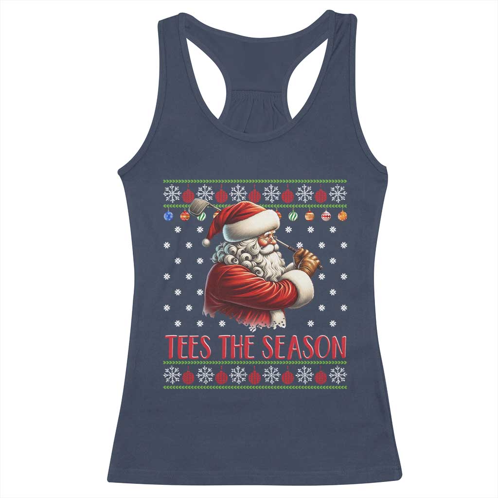 Funny Golf Holiday Gift Racerback Tank Top Tees The Season Ugly Sweater TS12 Navy Print Your Wear