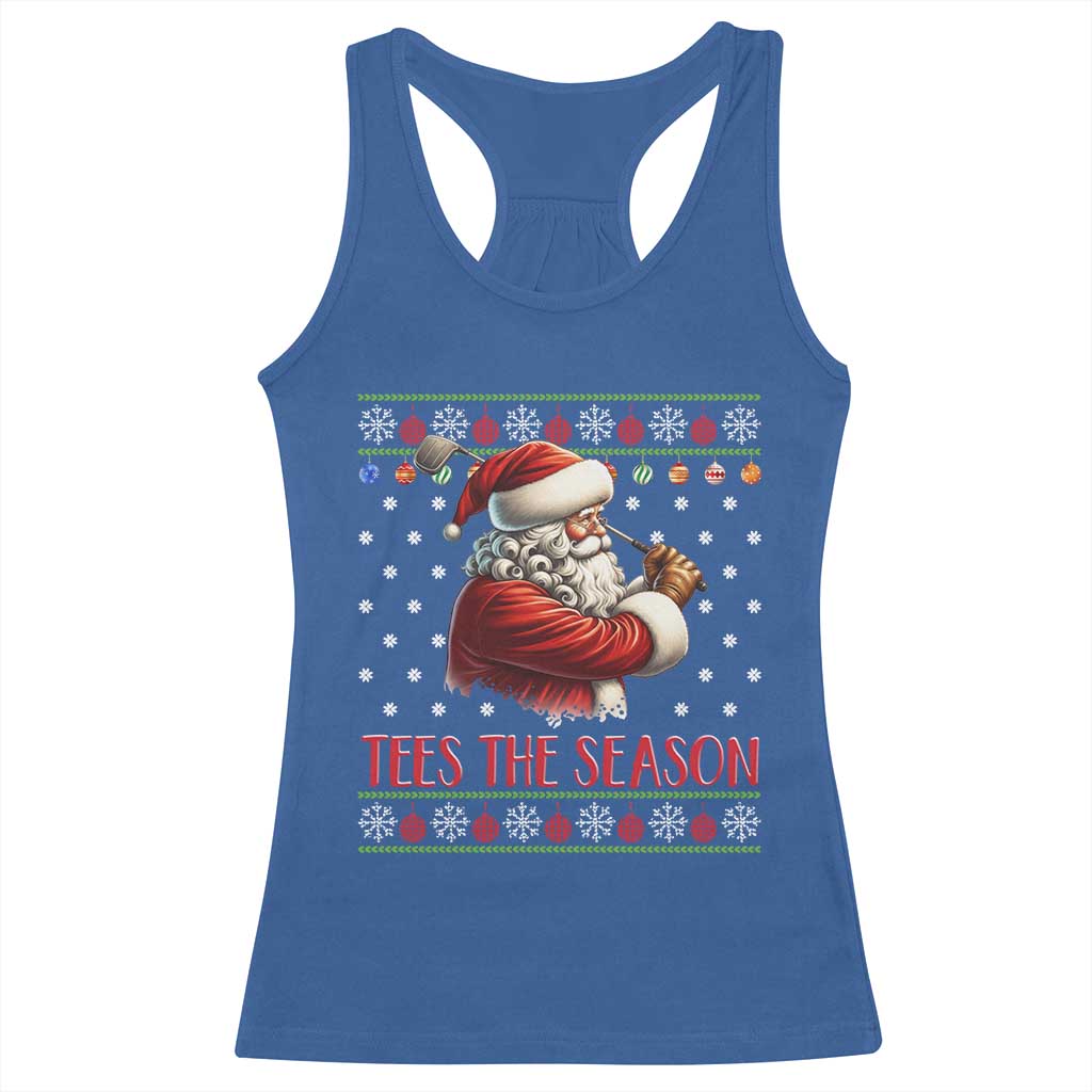 Funny Golf Holiday Gift Racerback Tank Top Tees The Season Ugly Sweater TS12 Royal Blue Print Your Wear