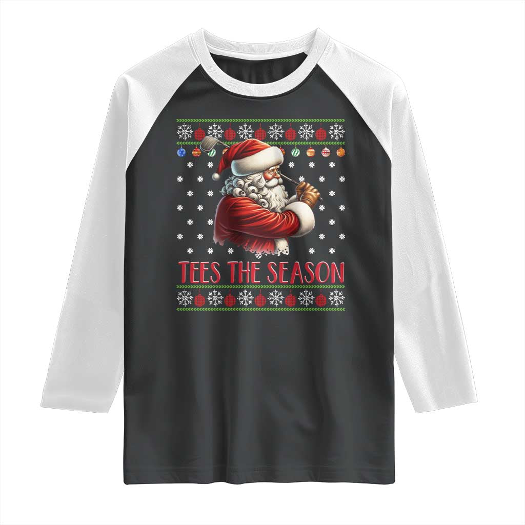 Funny Golf Holiday Gift Raglan Shirt Tees The Season Ugly Sweater TS12 Black White Print Your Wear
