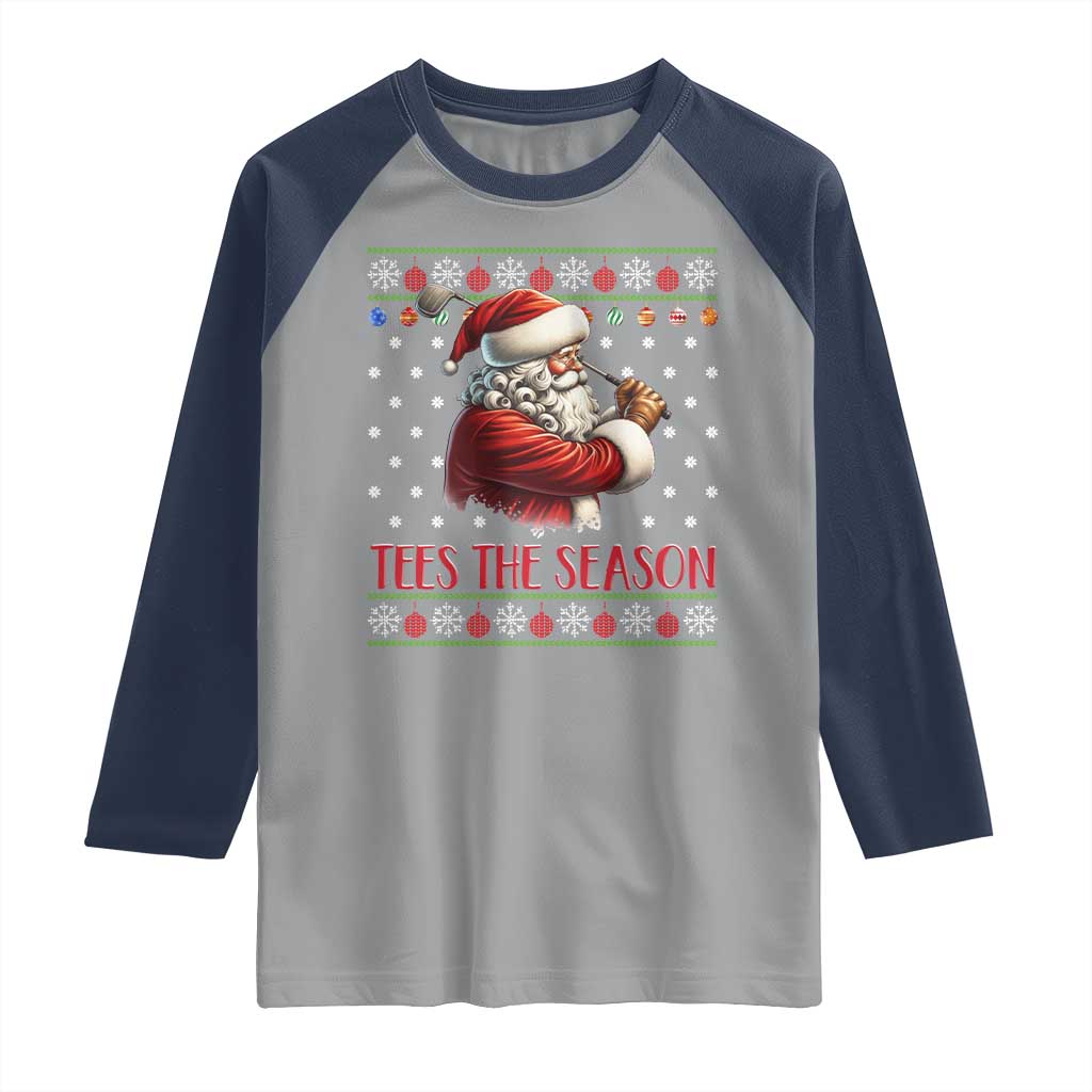 Funny Golf Holiday Gift Raglan Shirt Tees The Season Ugly Sweater TS12 Sport Gray Navy Print Your Wear