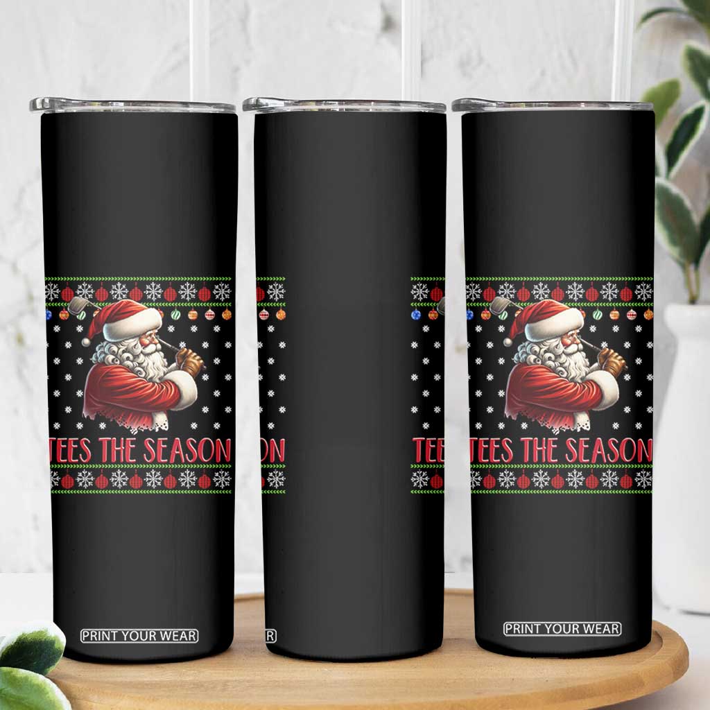 Funny Golf Holiday Gift Skinny Tumbler Tees The Season Ugly Sweater TS12 Print Your Wear