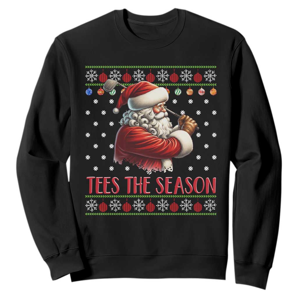 Funny Golf Holiday Gift Sweatshirt Tees The Season Ugly Sweater TS12 Black Print Your Wear