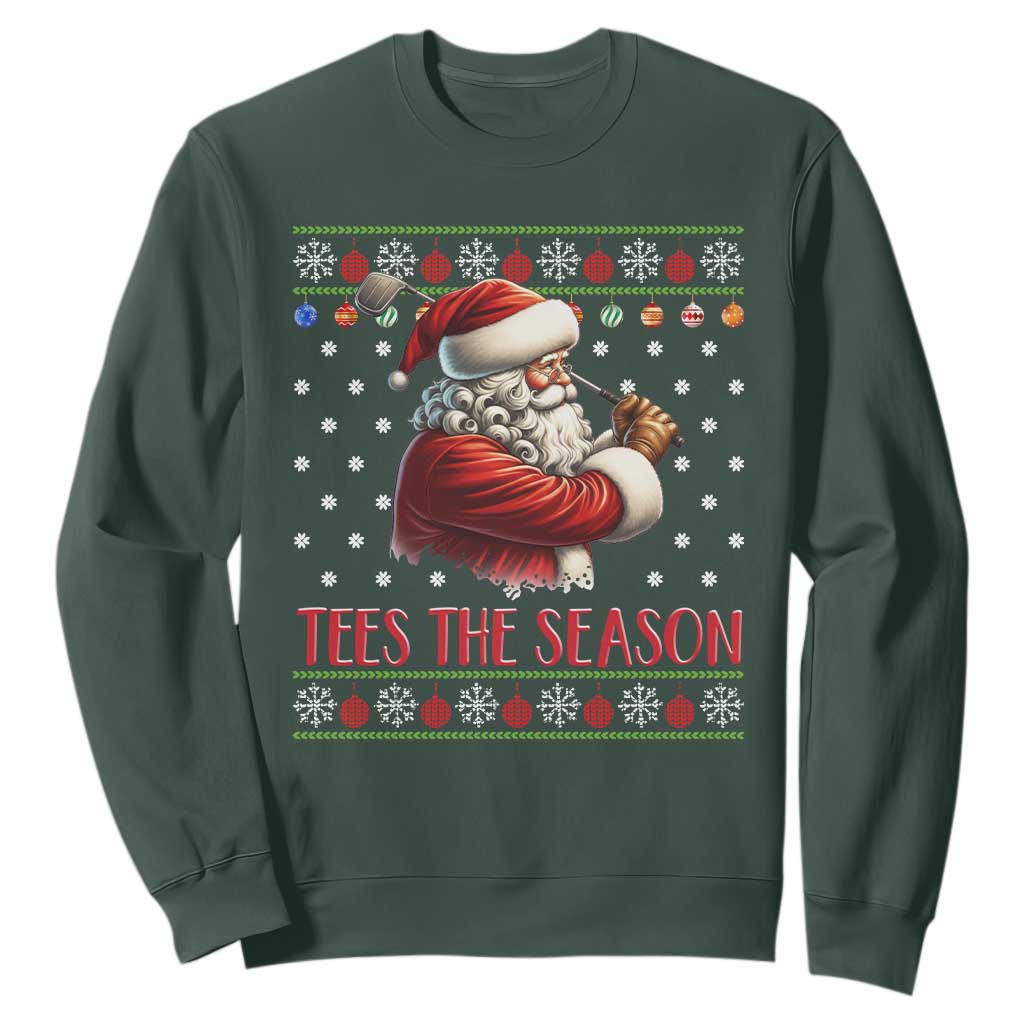 Funny Golf Holiday Gift Sweatshirt Tees The Season Ugly Sweater TS12 Dark Forest Green Print Your Wear