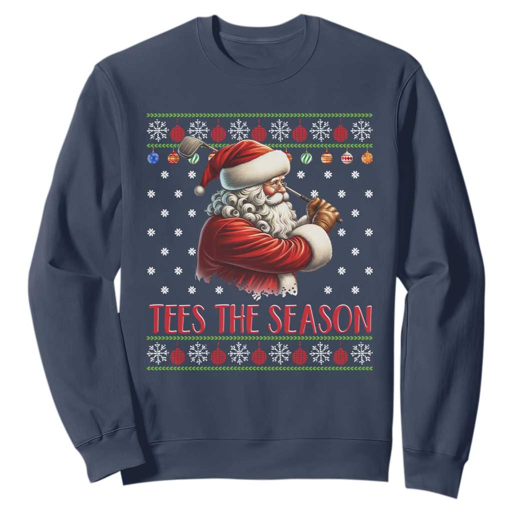 Funny Golf Holiday Gift Sweatshirt Tees The Season Ugly Sweater TS12 Navy Print Your Wear