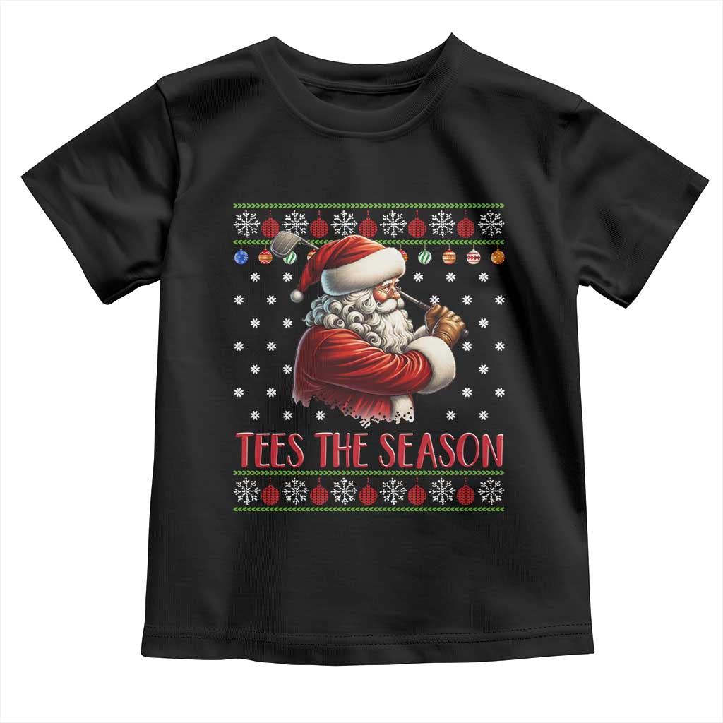 Funny Golf Holiday Gift Toddler T Shirt Tees The Season Ugly Sweater TS12 Black Print Your Wear