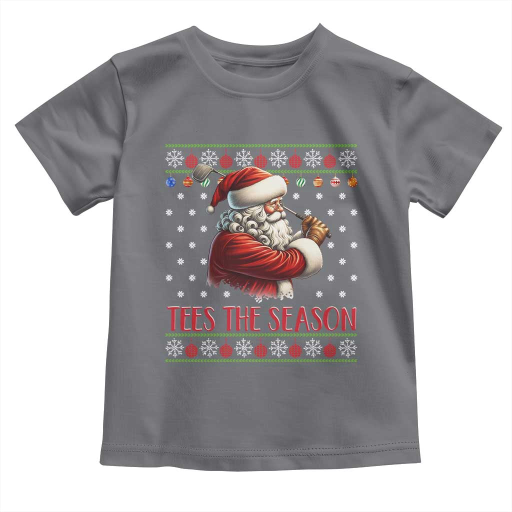 Funny Golf Holiday Gift Toddler T Shirt Tees The Season Ugly Sweater TS12 Charcoal Print Your Wear