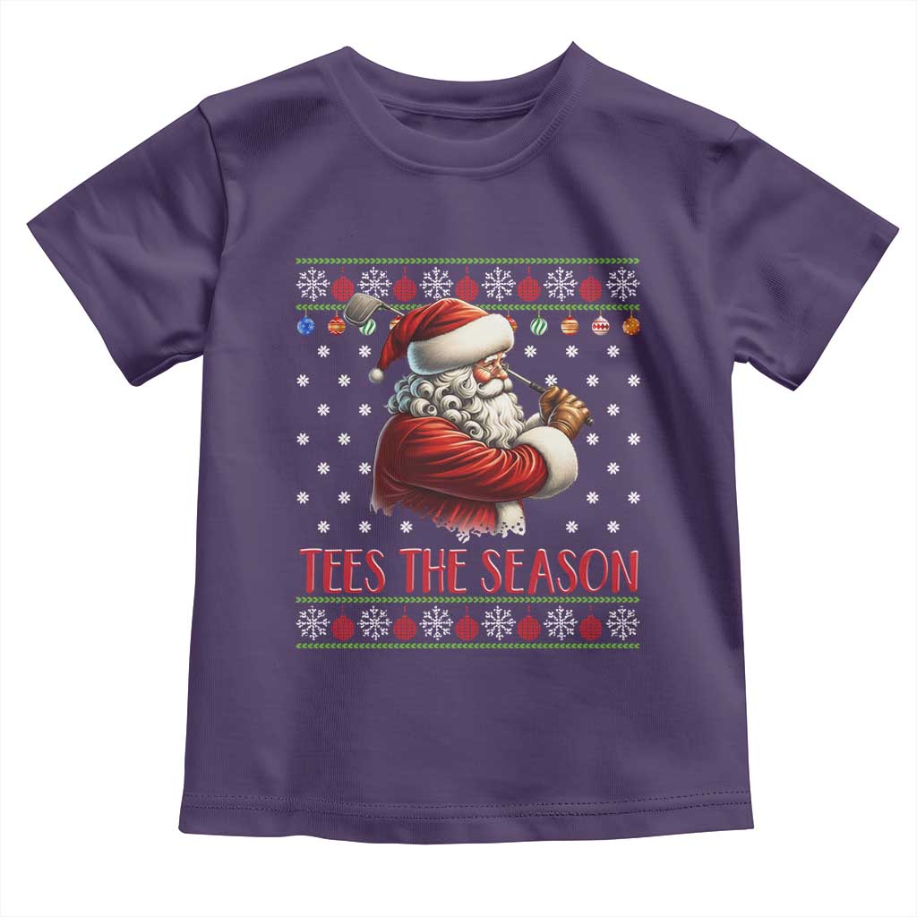 Funny Golf Holiday Gift Toddler T Shirt Tees The Season Ugly Sweater TS12 Purple Print Your Wear