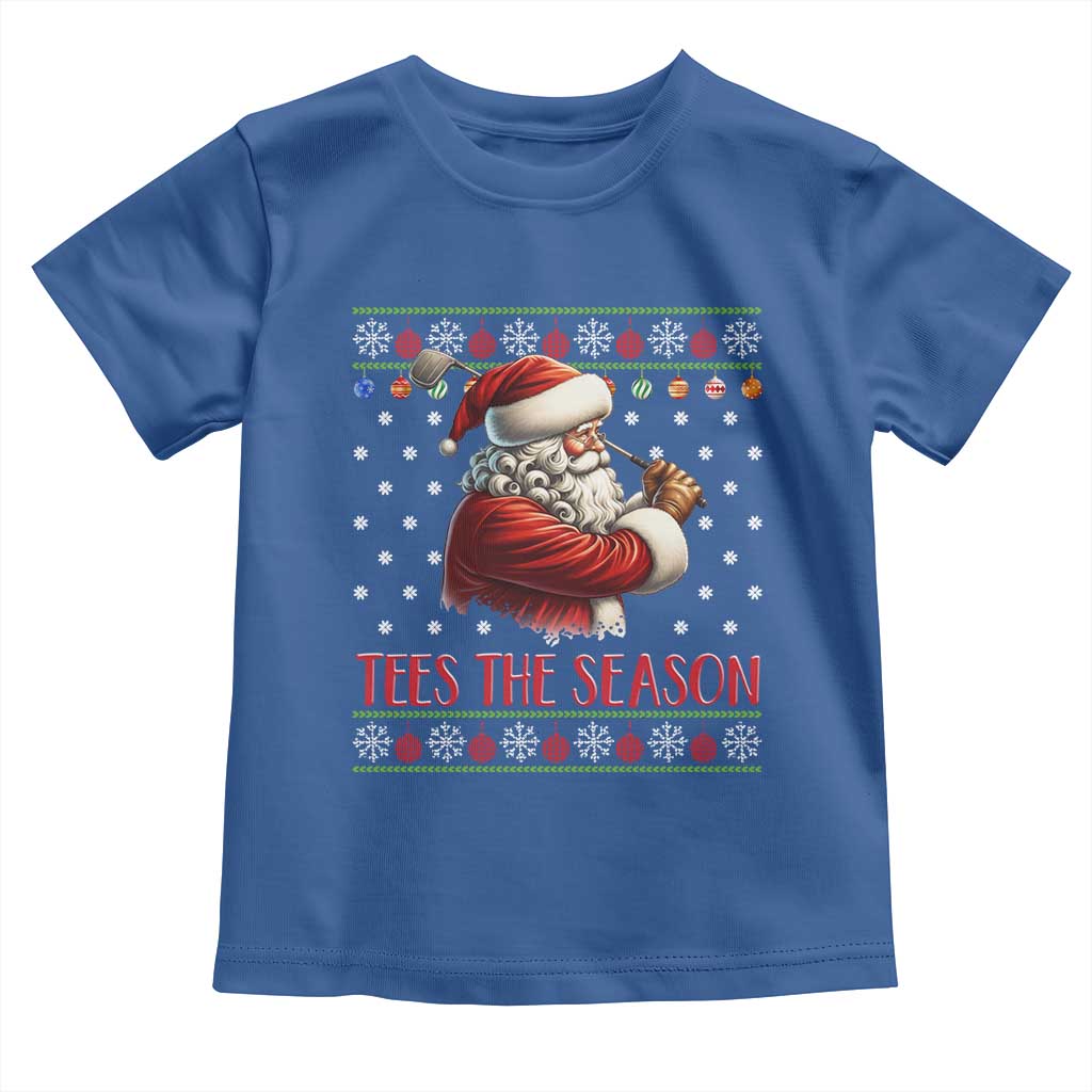 Funny Golf Holiday Gift Toddler T Shirt Tees The Season Ugly Sweater TS12 Royal Blue Print Your Wear
