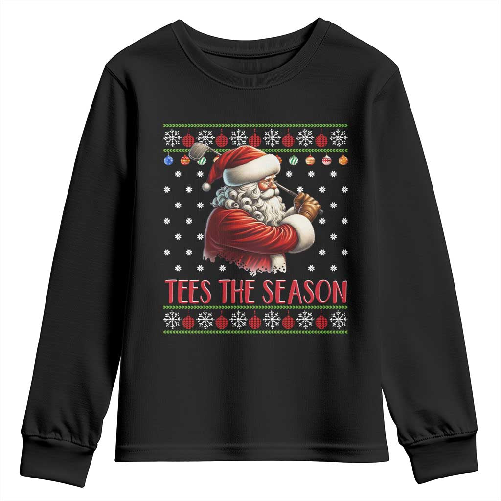 Funny Golf Holiday Gift Youth Sweatshirt Tees The Season Ugly Sweater TS12 Black Print Your Wear