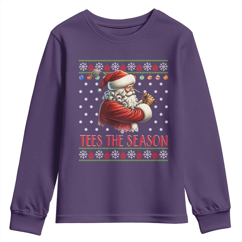 Funny Golf Holiday Gift Youth Sweatshirt Tees The Season Ugly Sweater TS12 Purple Print Your Wear