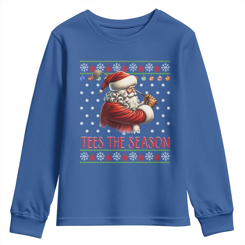 Funny Golf Holiday Gift Youth Sweatshirt Tees The Season Ugly Sweater TS12 Royal Blue Print Your Wear