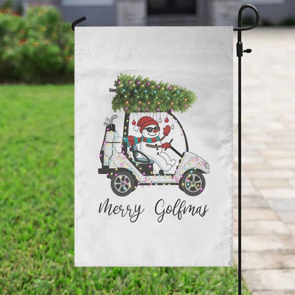 Funny Christmas Golf Garden Flag Snowman Driving Golf Cart Merry Golfmas TS12 Print Your Wear