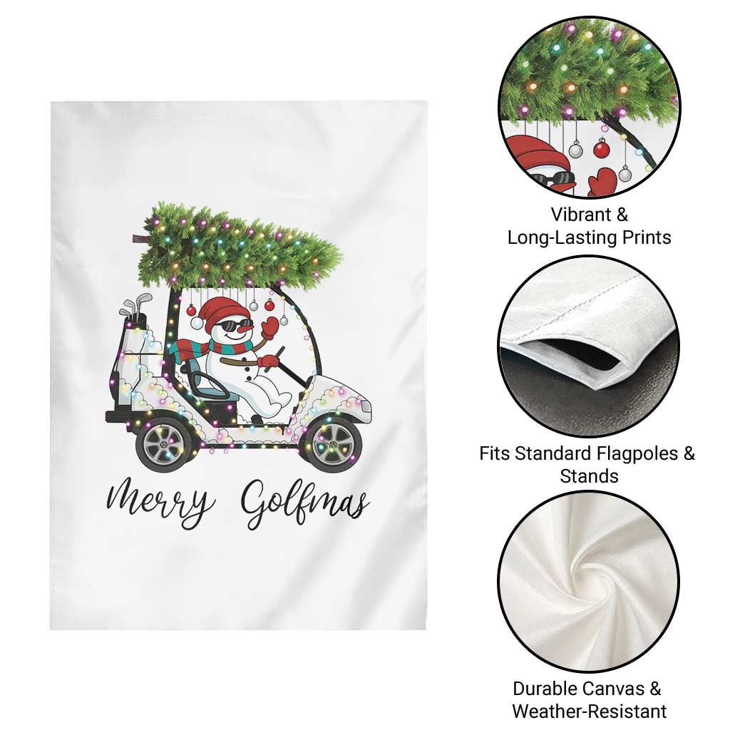 Funny Christmas Golf Garden Flag Snowman Driving Golf Cart Merry Golfmas TS12 Print Your Wear