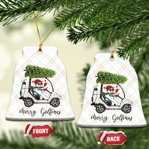 Funny Xmas Golf Ceramic Ornament Snowman Driving Golf Cart Merry Golfmas TS12 Print Your Wear
