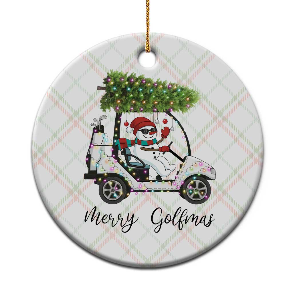 Funny Xmas Golf Ceramic Ornament Snowman Driving Golf Cart Merry Golfmas TS12 1pc Christmas Plaid Print Your Wear