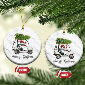 Funny Xmas Golf Ceramic Ornament Snowman Driving Golf Cart Merry Golfmas TS12 1pc White Marble Print Your Wear
