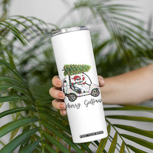 Funny Christmas Golf Skinny Tumbler Snowman Driving Golf Cart Merry Golfmas TS12 Print Your Wear