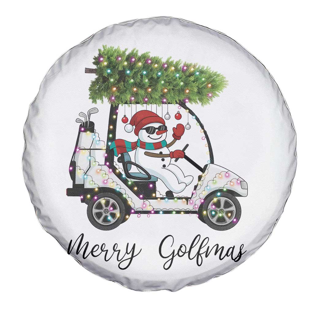 Funny Christmas Golf Spare Tire Cover Snowman Driving Golf Cart Merry Golfmas TS12 Print Your Wear