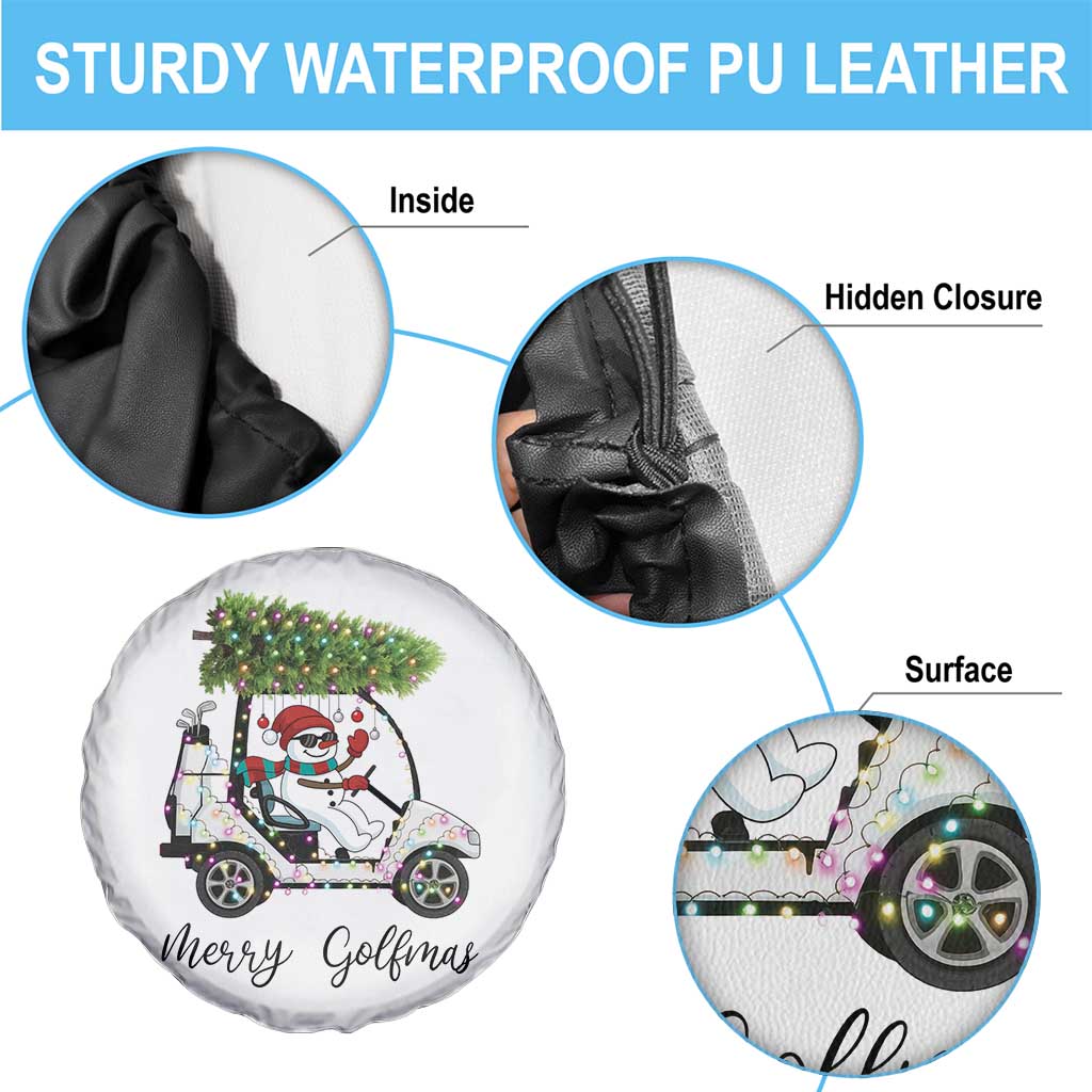 Funny Christmas Golf Spare Tire Cover Snowman Driving Golf Cart Merry Golfmas TS12 Print Your Wear