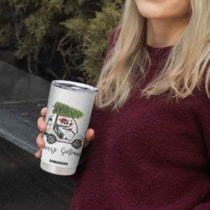 Funny Christmas Golf Tumbler Cup Snowman Driving Golf Cart Merry Golfmas TS12 Print Your Wear