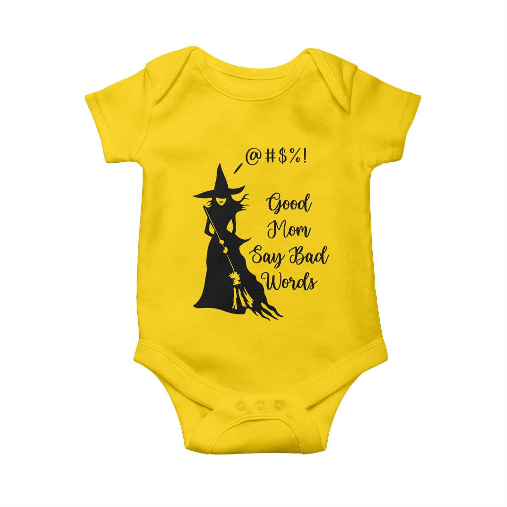 Good Mom Say Bad Words Baby Onesie Funny Witch Mom Halloween Gift TS12 Daisy Print Your Wear