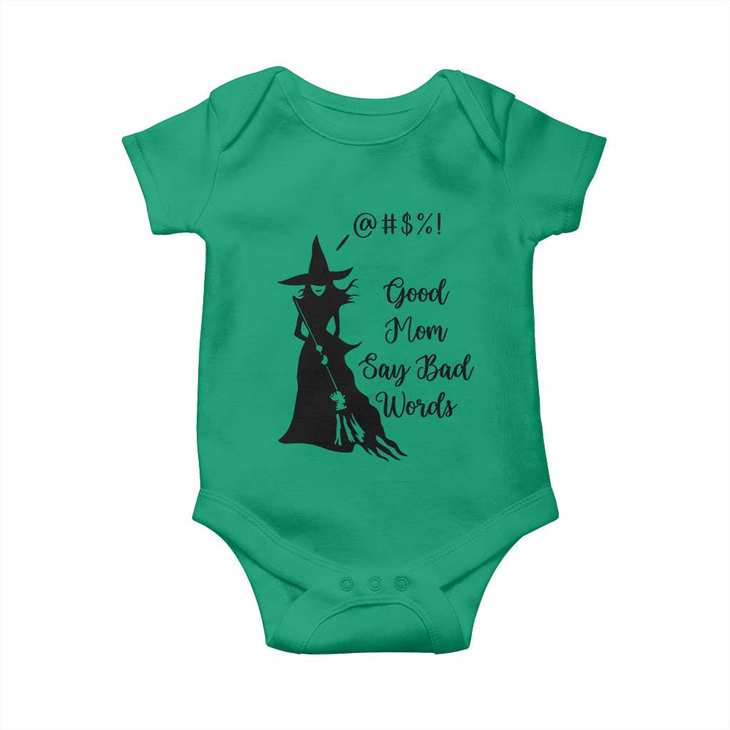 Good Mom Say Bad Words Baby Onesie Funny Witch Mom Halloween Gift TS12 Irish Green Print Your Wear