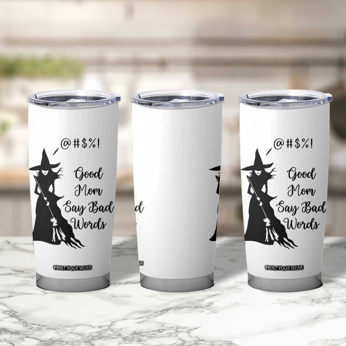 Good Mom Say Bad Words Tumbler Cup Funny Witch Mom Halloween Gift TS12 Print Your Wear