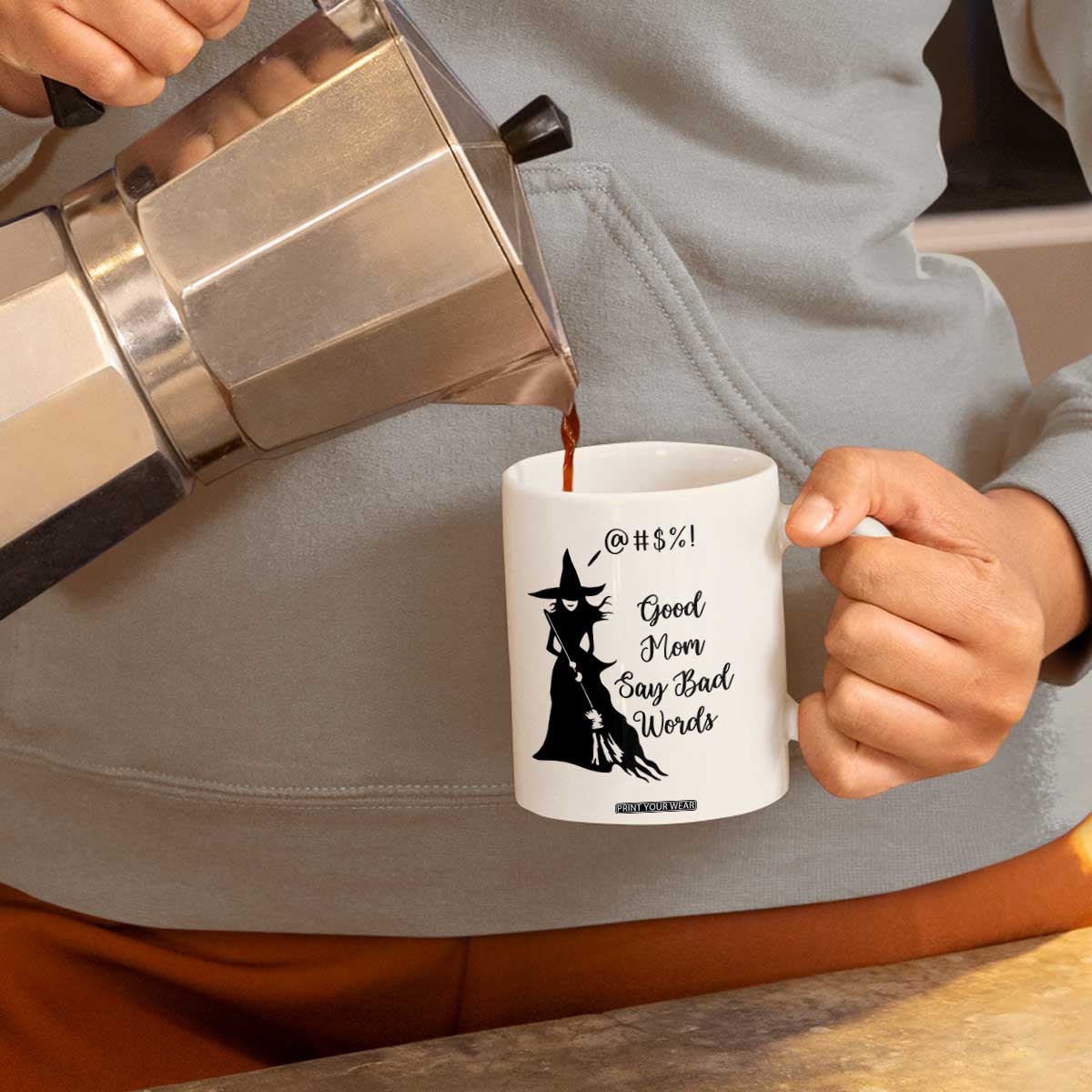 Good Mom Say Bad Words Coffee Mug Funny Witch Mom Halloween Gift TS12 Print Your Wear