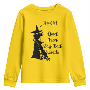 Good Mom Say Bad Words Youth Sweatshirt Funny Witch Mom Halloween Gift TS12 Daisy Print Your Wear