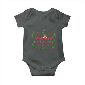Good Mom Say Bad Words Baby Onesie Funny Xmas Mom Gift TS12 Dark Heather Print Your Wear