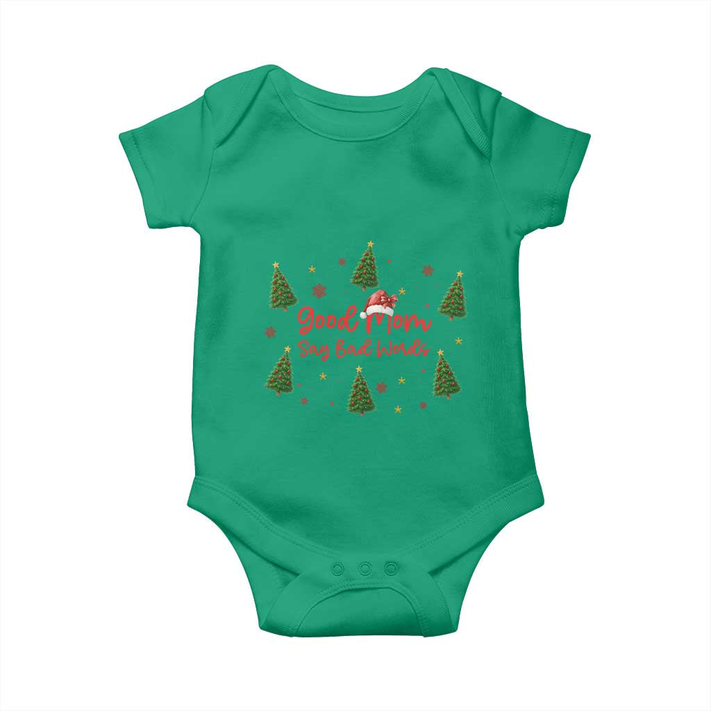Good Mom Say Bad Words Baby Onesie Funny Xmas Mom Gift TS12 Irish Green Print Your Wear