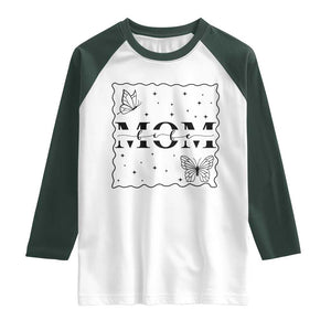 Funny Mom Life Raglan Shirt Gift For Mother TS12 White Dark Forest Green Print Your Wear